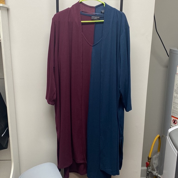 Lane‎ Bryant Maroon & Navy Colorblock Body-con dress & long cardigan 22/24 - Picture 4 of 8